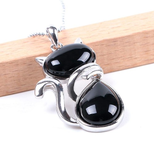 "Save A Cat" Cute Cat Protection Crystal Necklace