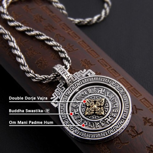 Tibetan Om Mani Padme Hum Dorje Vajra Necklace Tibetan Om Mani Padme Hum Dorje Vajra Necklace
