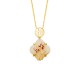 925 Silver Hetian Jade Orchid Clover Luck Necklace Set 925 Silver Hetian Jade Orchid Clover Luck Necklace Set