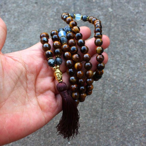Tibetan Tiger Eye Buddha Power Necklace Pendant