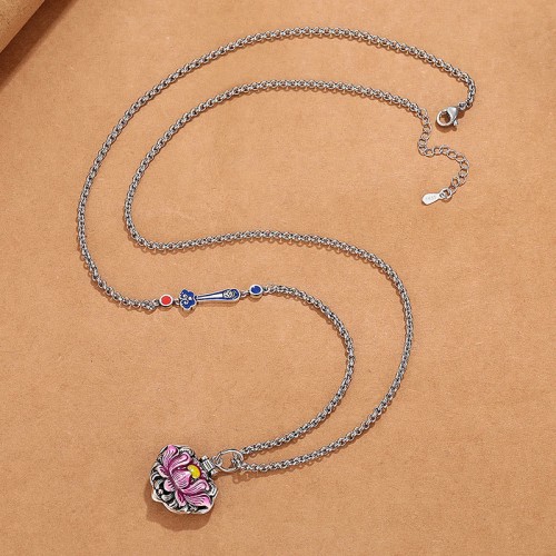 Tibetan Copper Lotus New Beginning Necklace Pendant