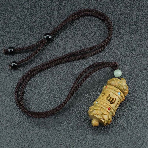 Tibet Green Sandalwood Om Mani Padme Hum Necklace