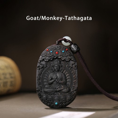 Zodiac Buddha Agarwood Peace Lotus Necklace Pendant Zodiac Buddha Agarwood Peace Lotus Necklace Pendant