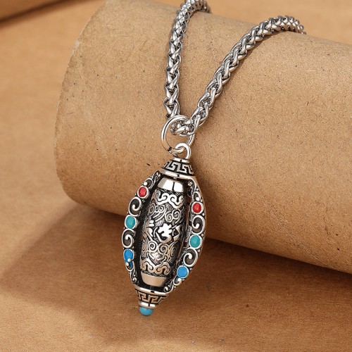 Tibetan Om Mani Padme Hum Rotatable Necklace Tibetan Om Mani Padme Hum Rotatable Necklace