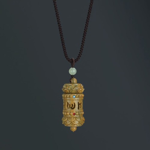 Tibet Green Sandalwood Om Mani Padme Hum Necklace