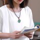 Year of the Rabbit Jade Crescent Moon Necklace