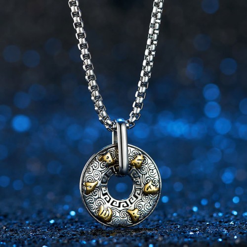 Tibetan Om Mani Padme Hum Peace Buckle Creativity Necklace