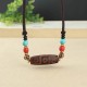 Tibetan Nine-Eye Dzi Bead Protection Necklace