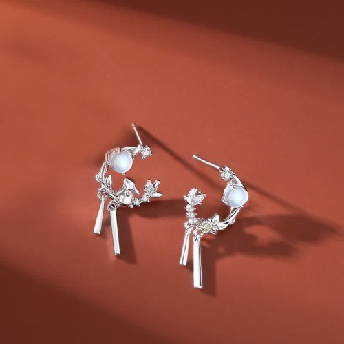 925 Silver Year of the Rabbit Moonstone Necklace