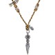 Tibetan Silver Dorje Vajra Lotus Strength Necklace