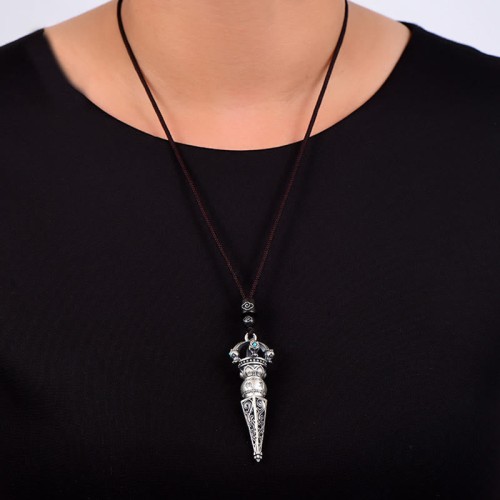 Tibetan Om Mani Padme Hum Wisdom Necklace