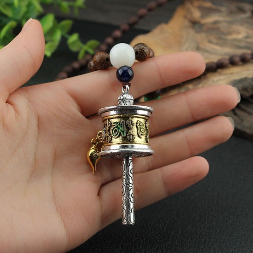 Tibetan Om Mani Padme Hum Prayer Wheel Necklace Tibetan Om Mani Padme Hum Prayer Wheel Necklace