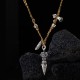 Tibetan Silver Dorje Vajra Lotus Strength Necklace