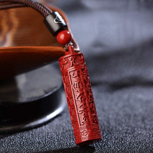 Tibetan Cinnabar Mantra Necklace