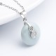 925 Silver Peace Buckle Jade Coin Necklace 925 Silver Peace Buckle Jade Coin Necklace