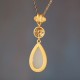 925 Silver Hetian White Jade Water Drop Necklace 925 Silver Hetian White Jade Water Drop Necklace