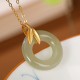 925 Silver Cyan Jade Bamboo Leaf Harmony Necklace