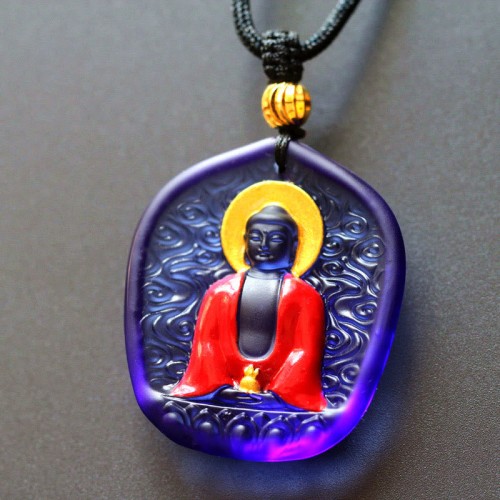 Tibetan Medicine Buddha Liuli Crystal Necklace Tibetan Medicine Buddha Liuli Crystal Necklace