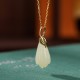 925 Silver Plated Gold Hetian Jade Magnolia Abundance Pendant 925 Silver Plated Gold Hetian Jade Magnolia Abundance Pendant