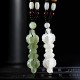 Tibetan Hetian Jade Dorje Vajra Success Necklace