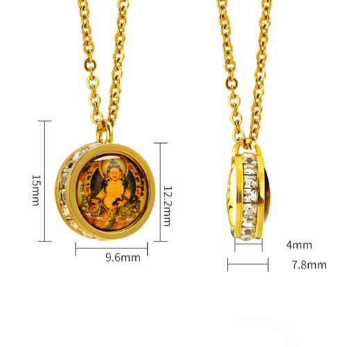 Tibetan Yellow God of Wealth Crystal Necklace Tibetan Yellow God of Wealth Crystal Necklace