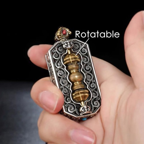 Tibetan Om Mani Padme Hum Dorje Vajra Lotus Necklace Tibetan Om Mani Padme Hum Dorje Vajra Lotus Necklace