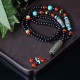 Tibetan Nine-Eye Dzi Bead Dragon Necklace Pendant