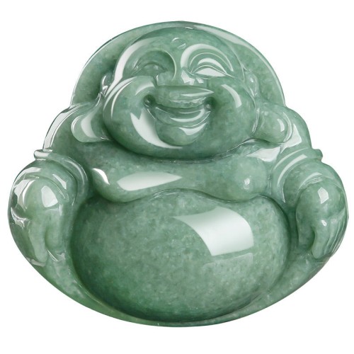 Laughing Buddha Cyan Jade Harmony Necklace Pendant