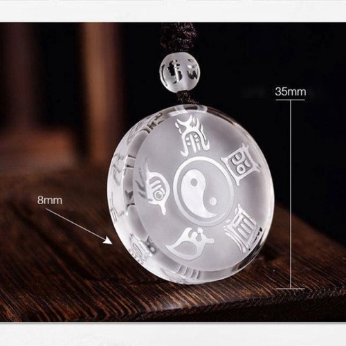 Taoism Five Sacred Mountains Yin Yang Liuli Crystal Balance Necklace Taoism Five Sacred Mountains Yin Yang Liuli Crystal Balance Necklace
