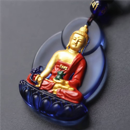 Tibetan Medicine Buddha Liuli Crystal Necklace Tibetan Medicine Buddha Liuli Crystal Necklace