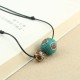 Tibetan Turquoise Double Bead Protection Necklace Tibetan Turquoise Double Bead Protection Necklace