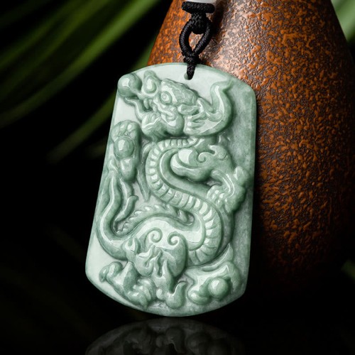 Year of the Dragon Jade Success Amulet Necklace Year of the Dragon Jade Success Amulet Necklace