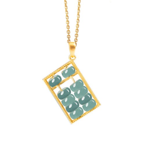 925 Silver Jade Abacus Abundance Necklace 925 Silver Jade Abacus Abundance Necklace