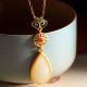 925 Silver Hetian White Jade Water Drop Necklace 925 Silver Hetian White Jade Water Drop Necklace