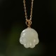 925 Silver Hetian White Jade Cat Paw Luck Necklace 925 Silver Hetian White Jade Cat Paw Luck Necklace