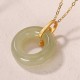 925 Silver Cyan Jade Bamboo Leaf Harmony Necklace