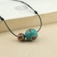 Tibetan Turquoise Double Bead Protection Necklace Tibetan Turquoise Double Bead Protection Necklace