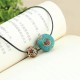 Tibetan Turquoise Double Bead Protection Necklace Tibetan Turquoise Double Bead Protection Necklace