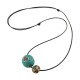 Tibetan Turquoise Double Bead Protection Necklace Tibetan Turquoise Double Bead Protection Necklace