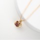925 Silver Gold-Plated Garnet Crystal Necklace