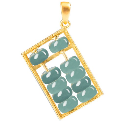 925 Silver Jade Abacus Abundance Necklace 925 Silver Jade Abacus Abundance Necklace