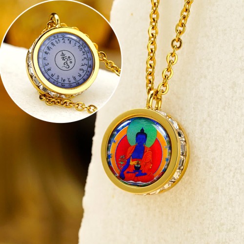 Tibetan Yellow God of Wealth Crystal Necklace Tibetan Yellow God of Wealth Crystal Necklace