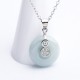 925 Silver Peace Buckle Jade Coin Necklace 925 Silver Peace Buckle Jade Coin Necklace