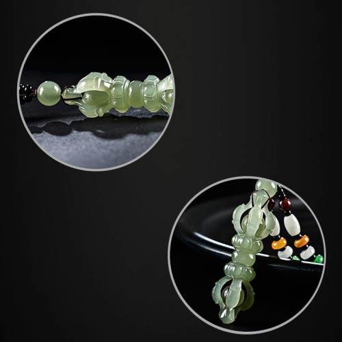 Tibetan Hetian Jade Dorje Vajra Success Necklace