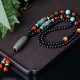 Tibetan Nine-Eye Dzi Bead Dragon Necklace Pendant
