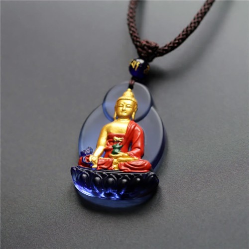 Tibetan Medicine Buddha Liuli Crystal Necklace Tibetan Medicine Buddha Liuli Crystal Necklace