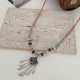 Tibetan Crystal Copper Luck Tassel Necklace
