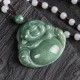 Laughing Buddha Cyan Jade Harmony Necklace Pendant