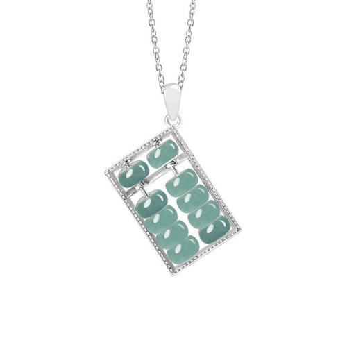925 Silver Jade Abacus Abundance Necklace 925 Silver Jade Abacus Abundance Necklace