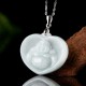 925 Silver Laughing Buddha White Jade Luck Necklace 925 Silver Laughing Buddha White Jade Luck Necklace